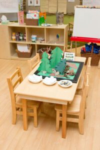 A craft table at Strong Start Early Learning Center