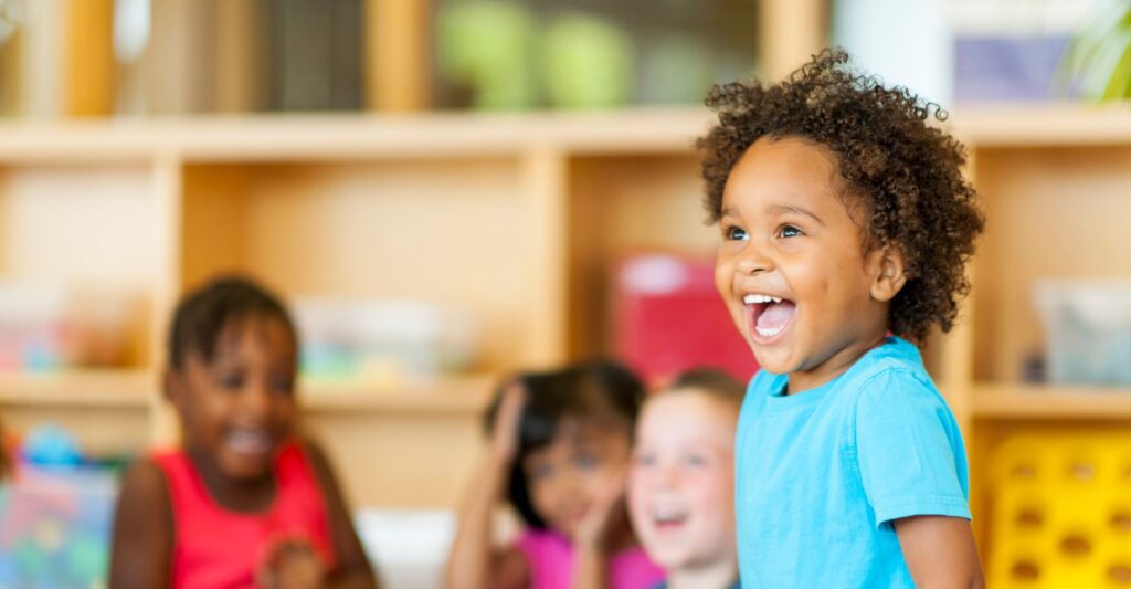 a child laughing