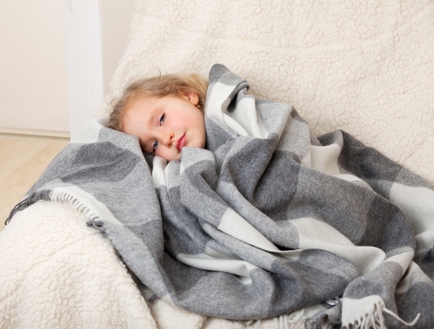 a child in a blanket