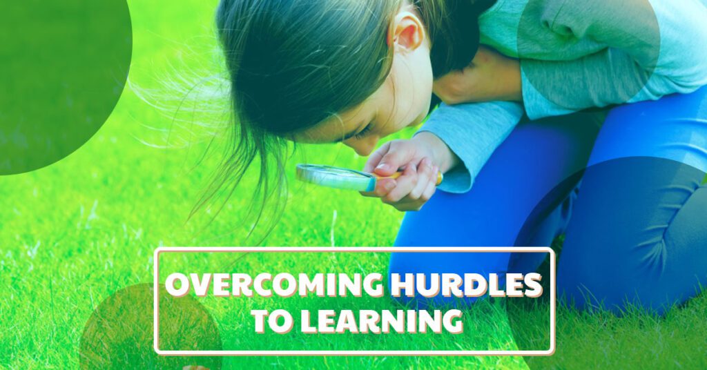 a child looking through a magnifying glass