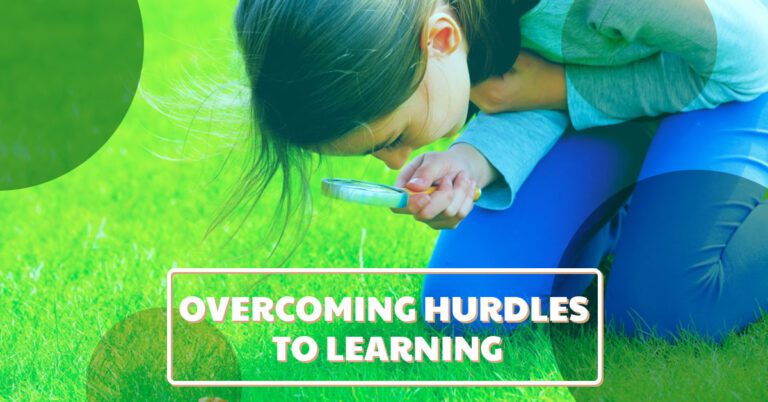 a child looking through a magnifying glass