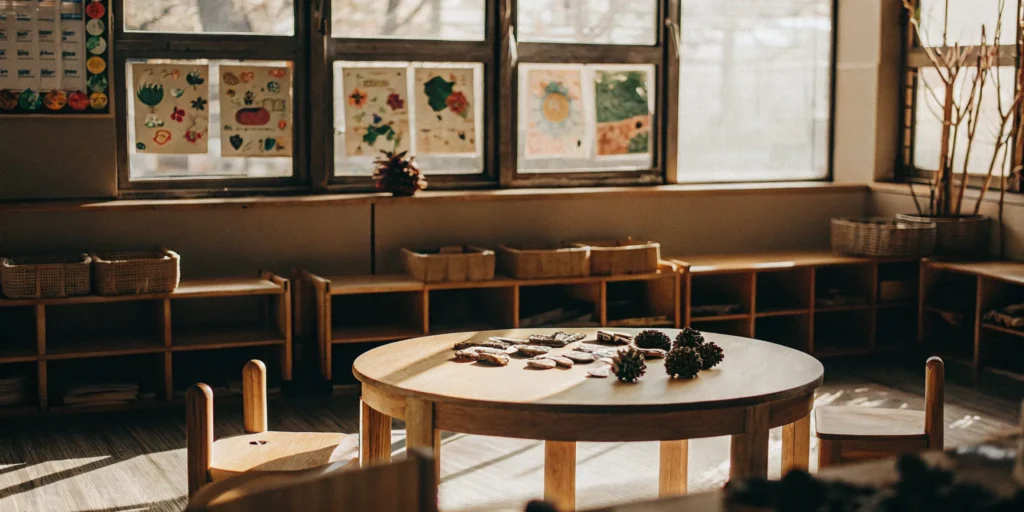 A child-led Reggio Emilia preschool environment that inspires creative lesson plans.
