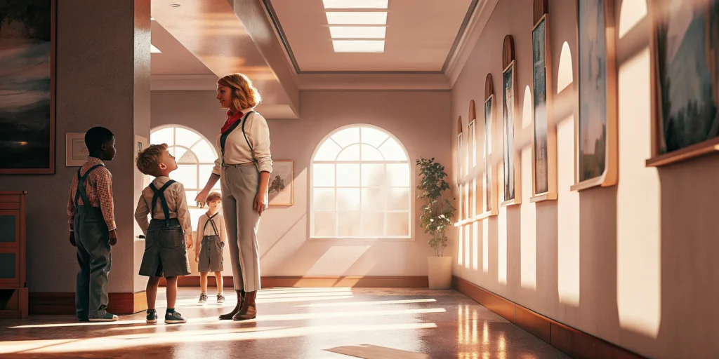 The daily daycare schedule for 3-5 year olds begins with a teacher's welcome.