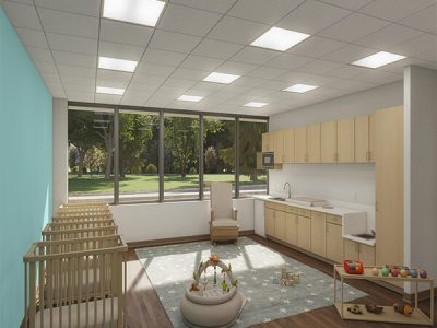 the infant center at our Wilton daycare facility